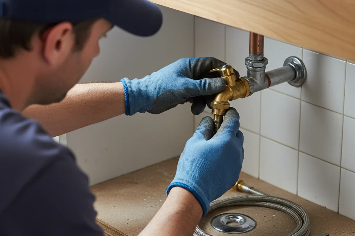 Shutoff valve and fitting work during Burst Pipe Repair in Safety Harbor